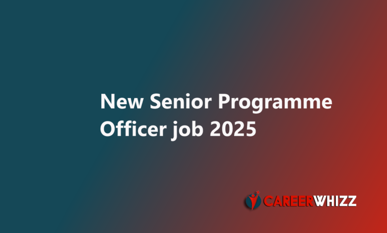 Latest available job of Senior Programme Officer in Lahore