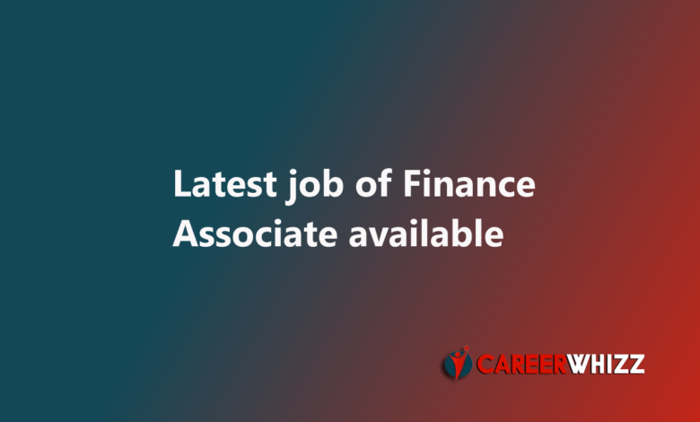 New job available of Finance Associate in Lahore pakistan 2025