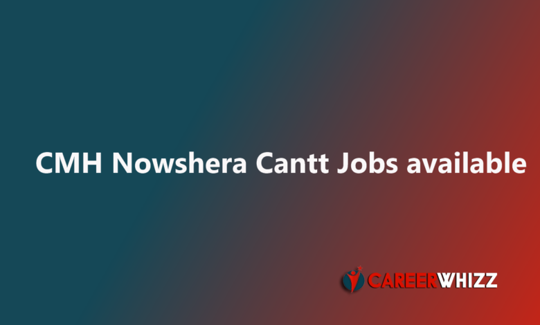 CMH Nowshera Cantt Jobs Record Keeper & Database Admin Combined Military Hospital Latest job