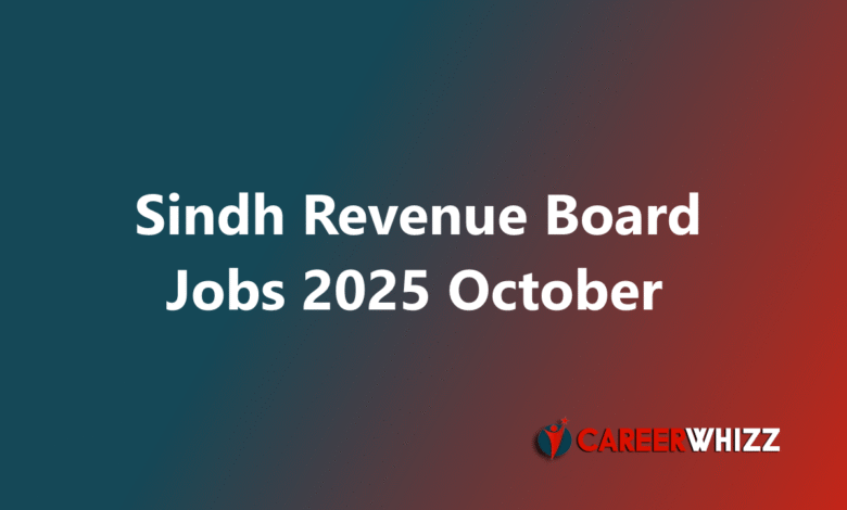 New available Sindh Revenue Board Jobs 2025 October SRB Sales Tax Officers and Public Liaison Officers Latest